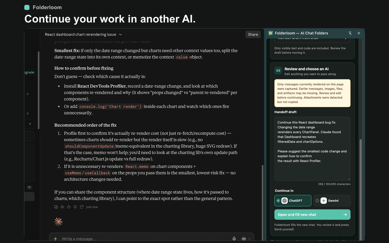 Folderloom working with the AI tools you use